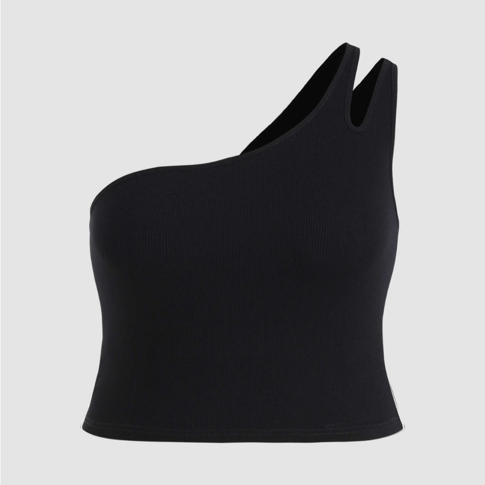 One Shoulder Solid Tank Top Size 2XL